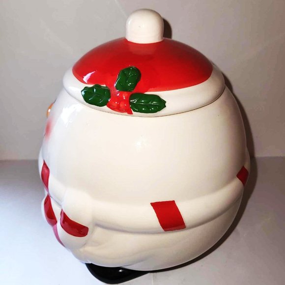 Roly Poly Ceramic Snowman Cookie Jar Tii Collections  9-1/2 Inch - Picture 7 of 10